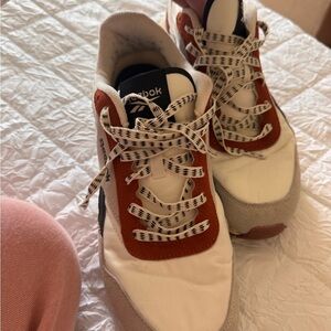 Reebok White and Tan Sneakers